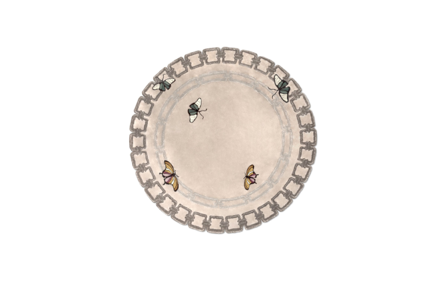 Metamorphosis Round Area Rug With Botanical Silk, Inspired by Nature,  Modern - Home'Society