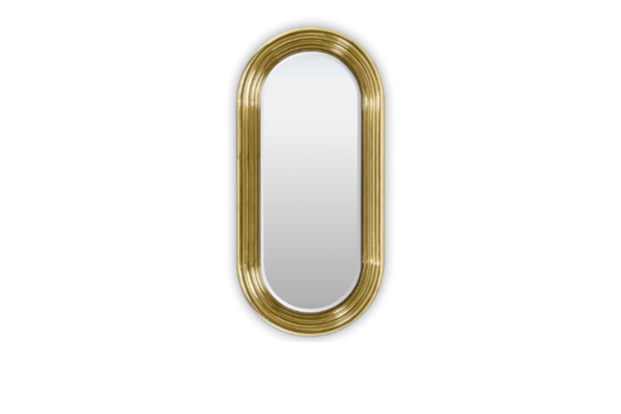 Colosseum Polished Brass with a Led Strip Golden Oval Mirror