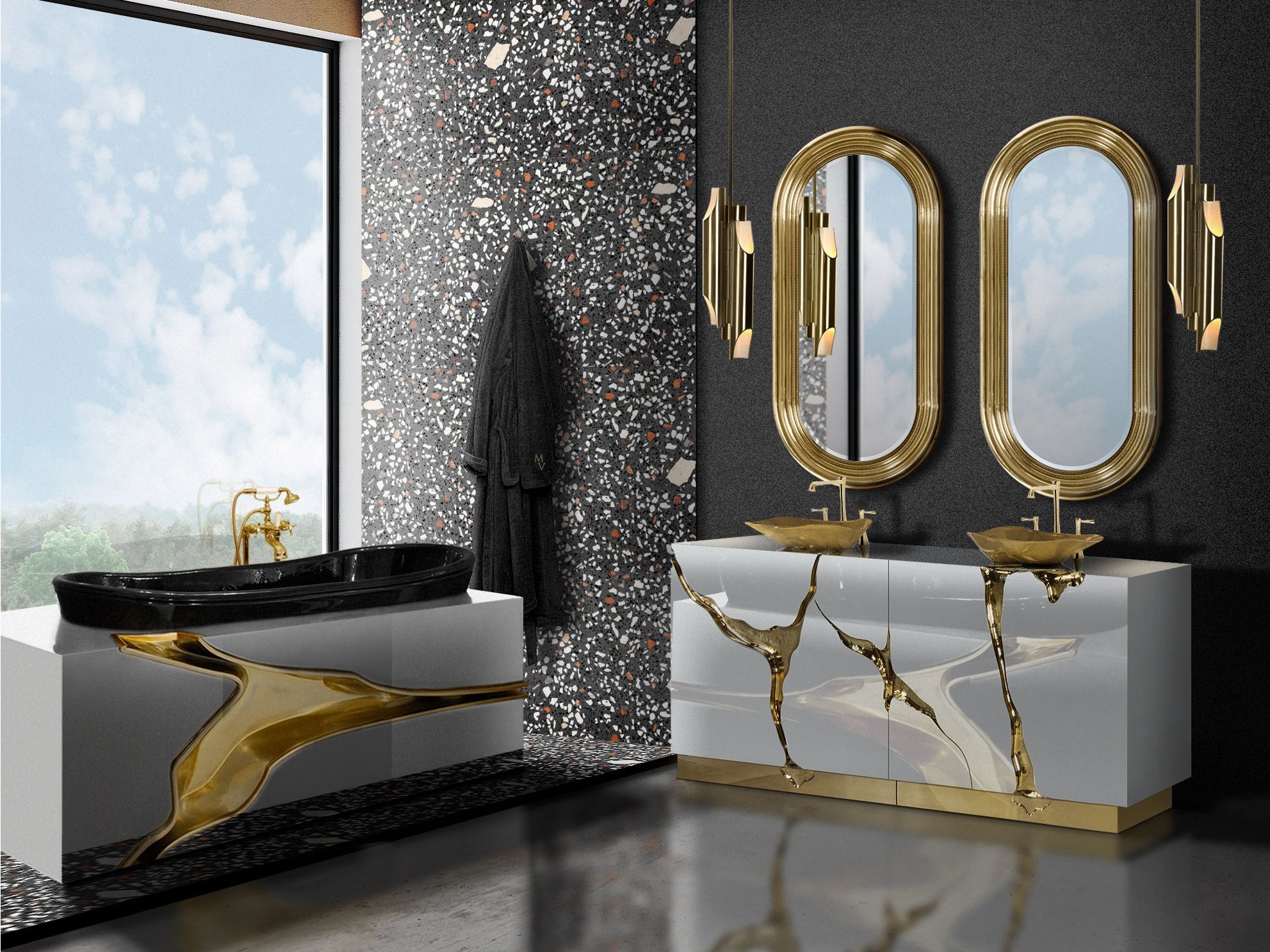 Luxury Bathroom Design With Wood Structure - Home's Society