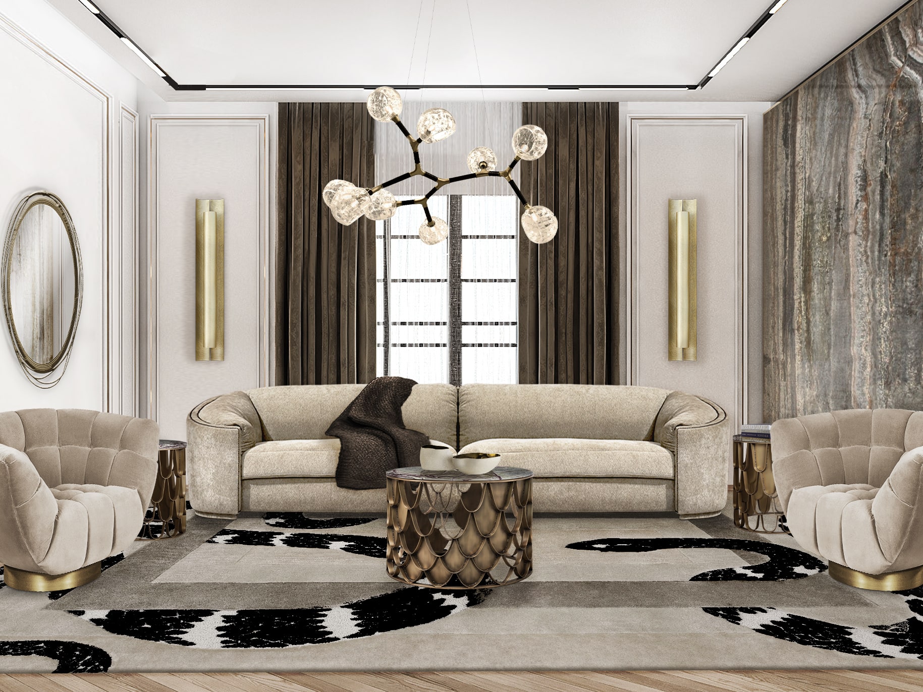 Modern Living Room Design With Unique Lines And Shapes - Home's Society