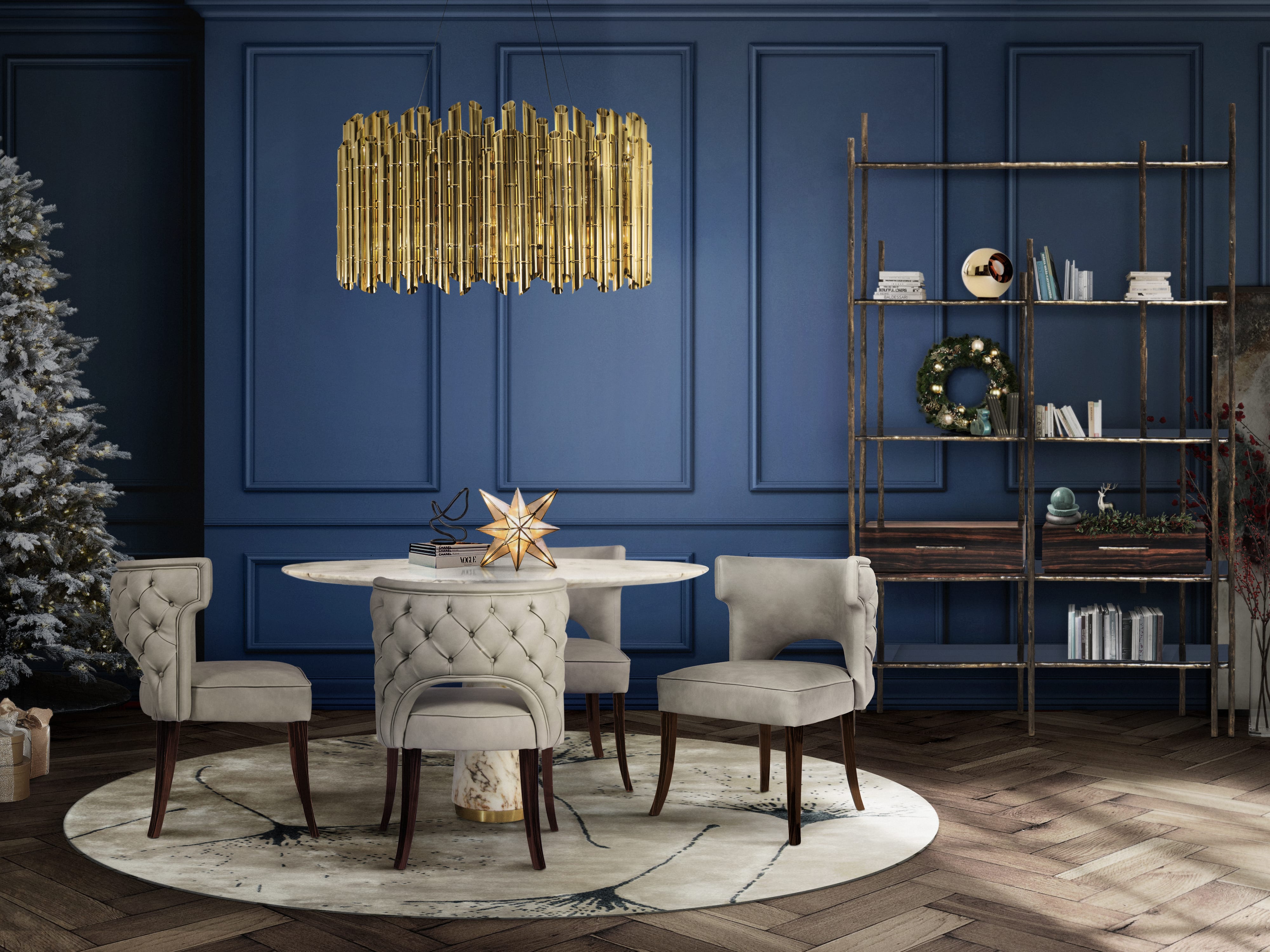 Elegant Dining Room Sets With Gold-Plated Details - Home's Society