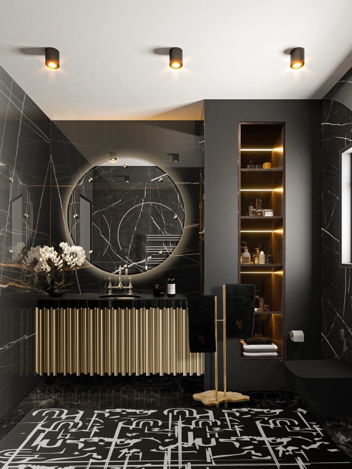 Luxury Bathroom Design With Golden Elements - Home's Society