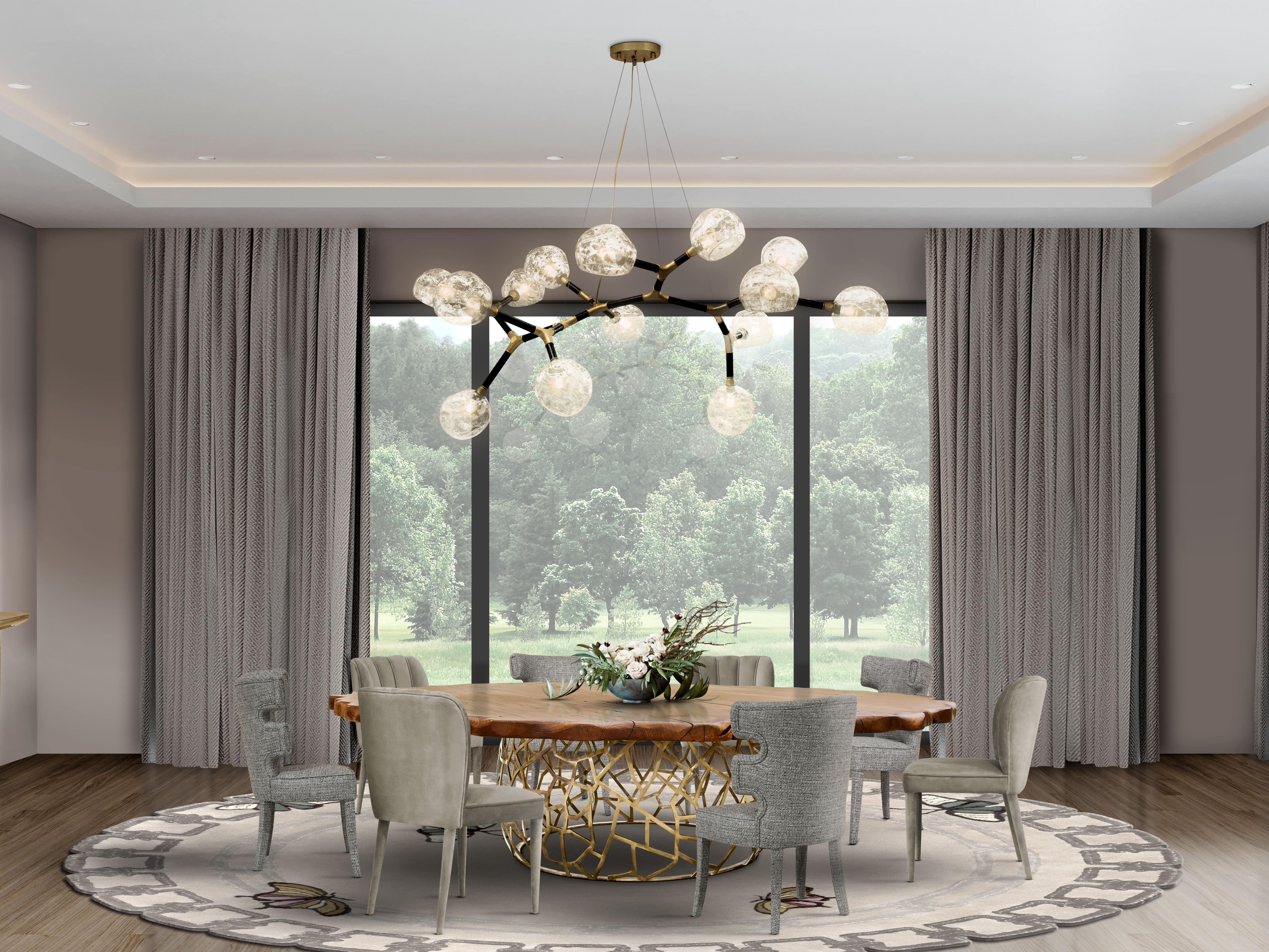 Matte Brass In A Modern Dining Room Design - Home'Society