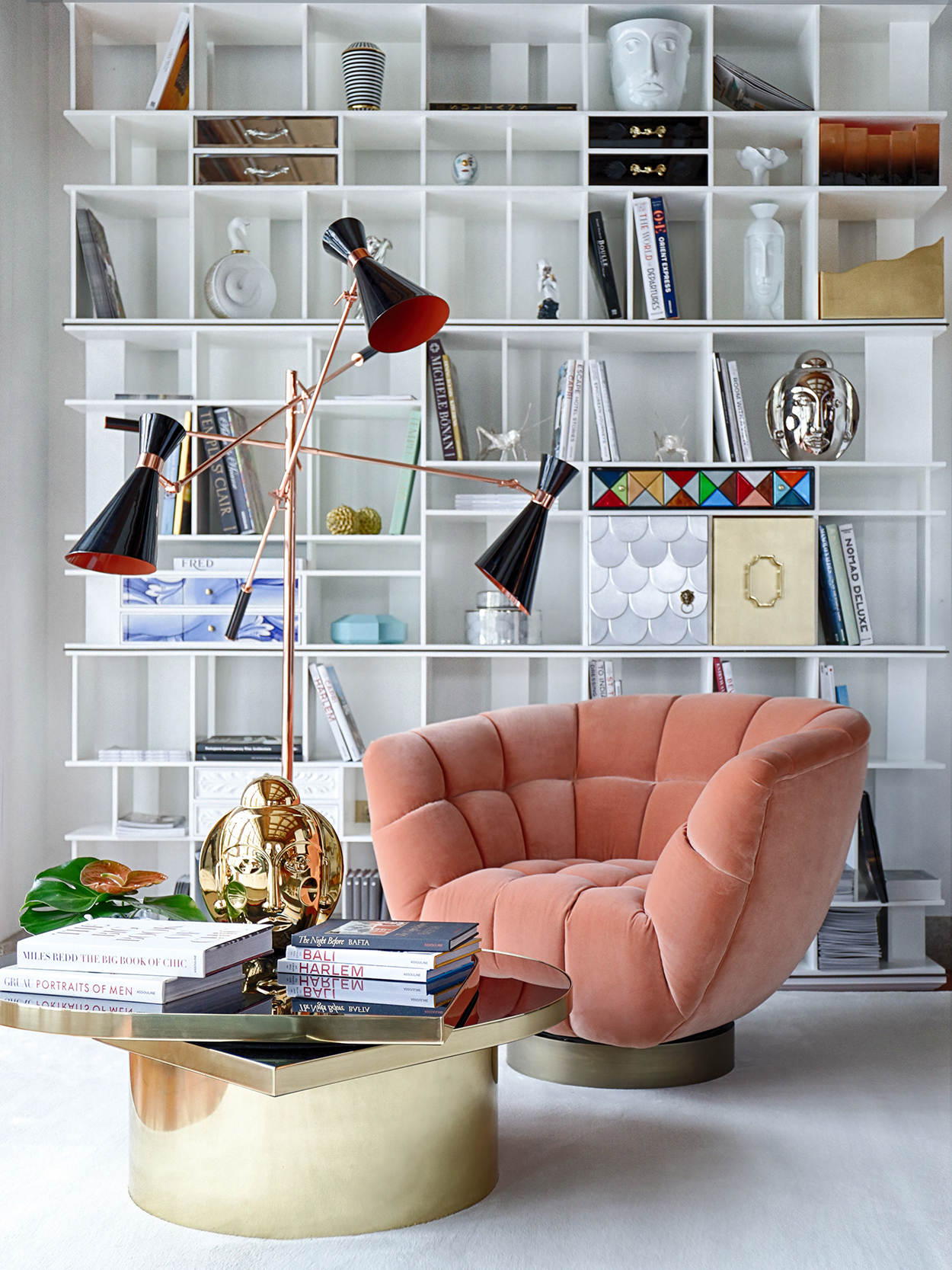 Refreshing Modern Office With Coral Armchair - Home'Society