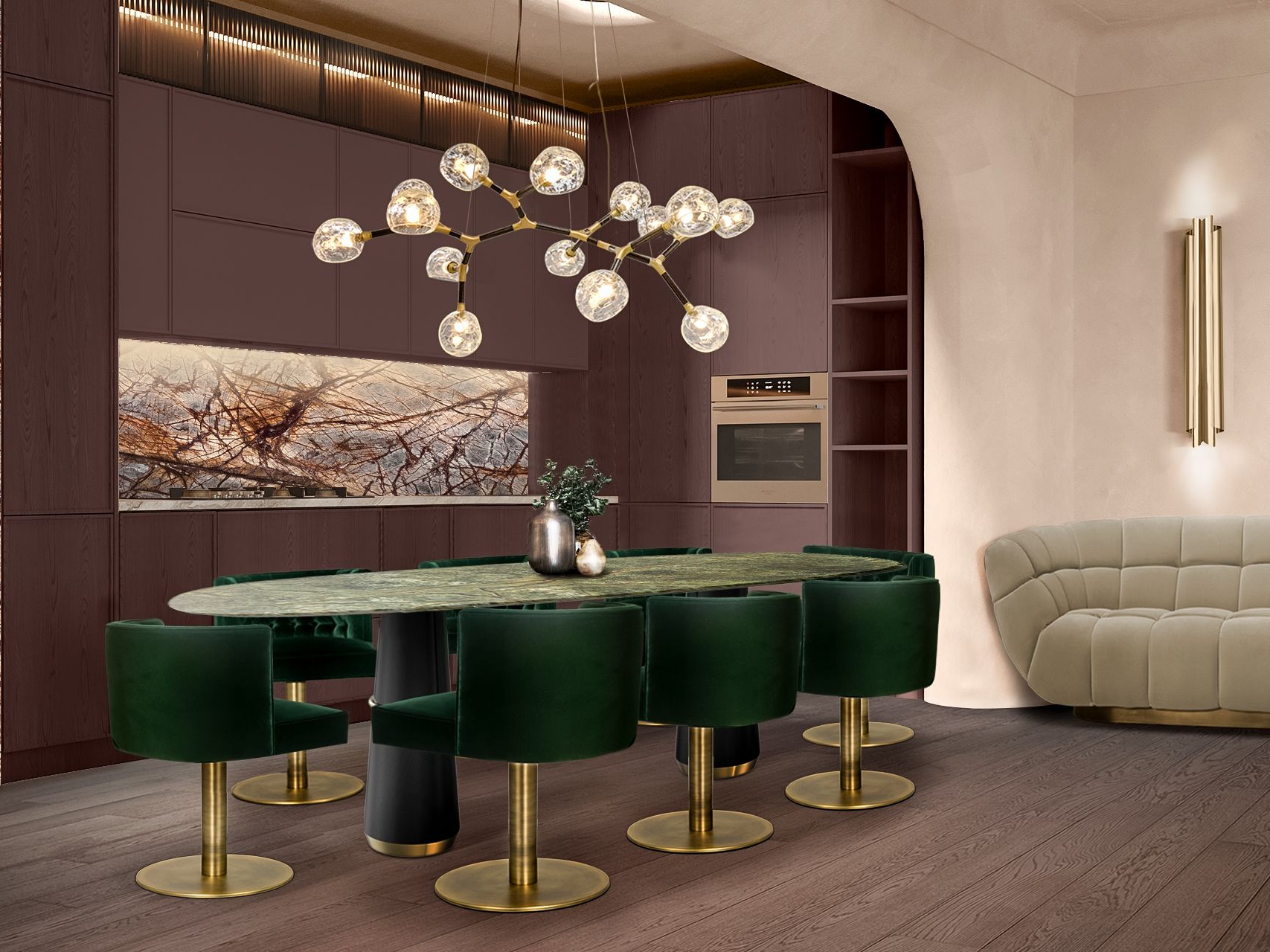 Green Marble Dining Room Table