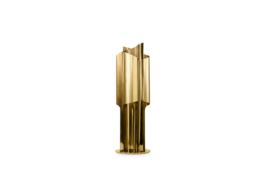 Cyrus Table Lamp in Gold Plated Brass with Soft Glow Modern Contemporary - Home'Society