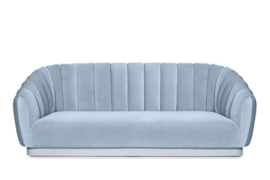 Oreas Fully Upholstered Velvet Channel-Tufted Sofa Modern Contemporary Design