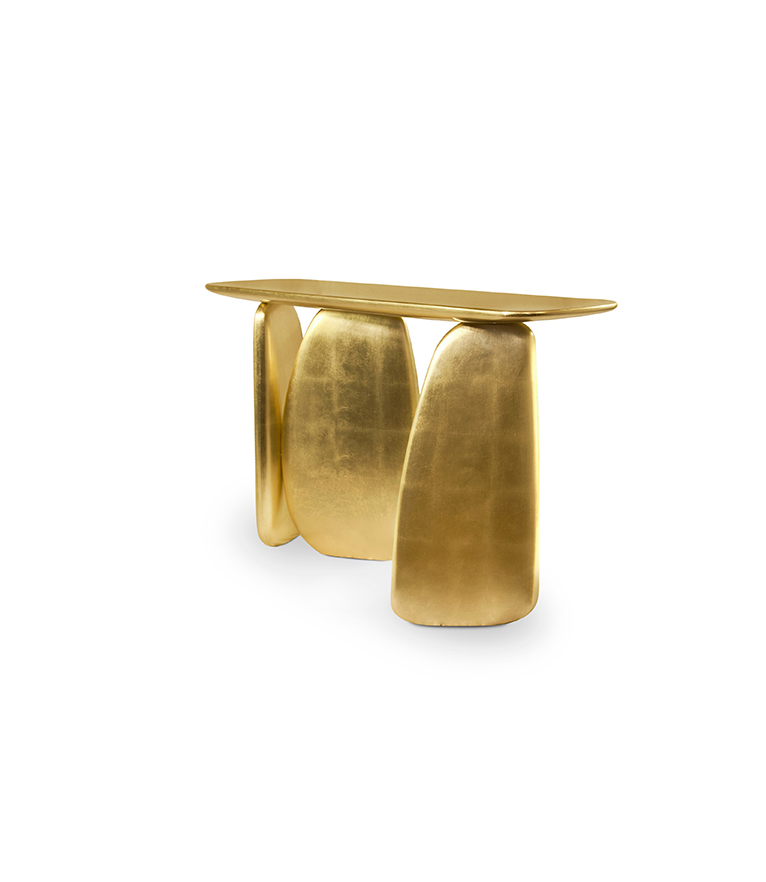 Ardara Console - Gold with Gloss Varnish Modern Contemporary - Home'Society