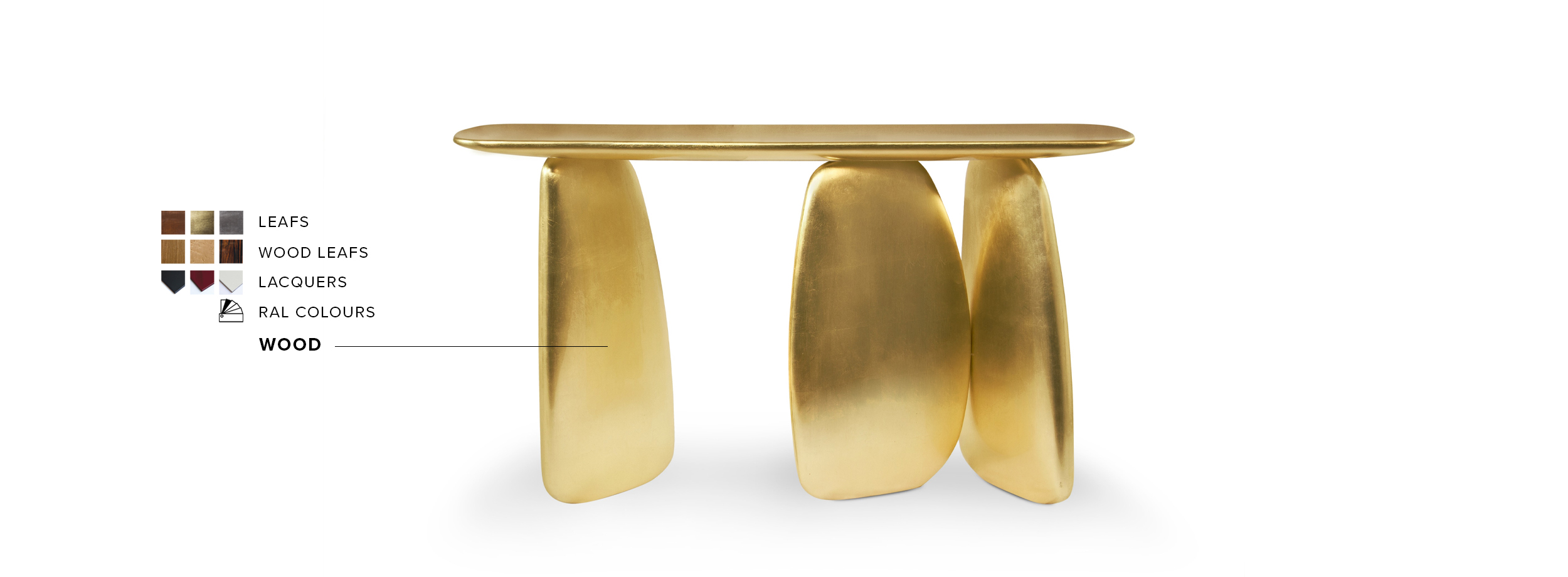 Ardara Console - Gold with Gloss Varnish Modern Contemporary - Home'Society