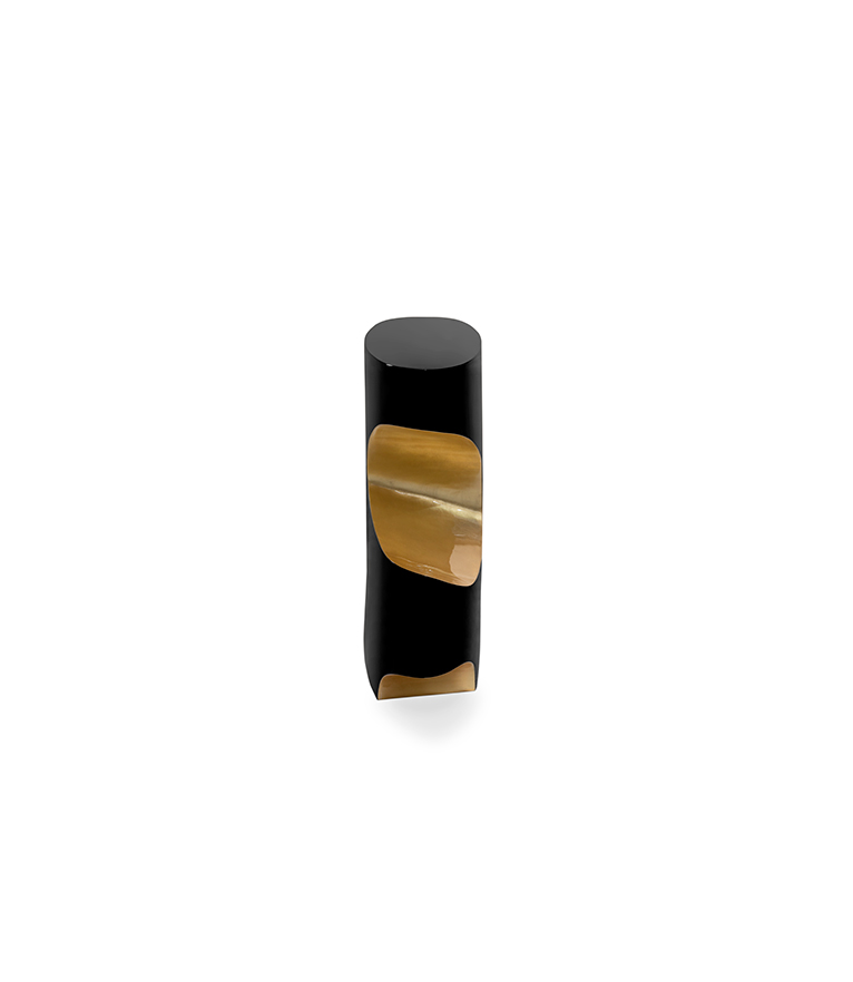 Bryce I Console - Black Lacquered with Glossy Gold Leaf Modern Design - Home'Society