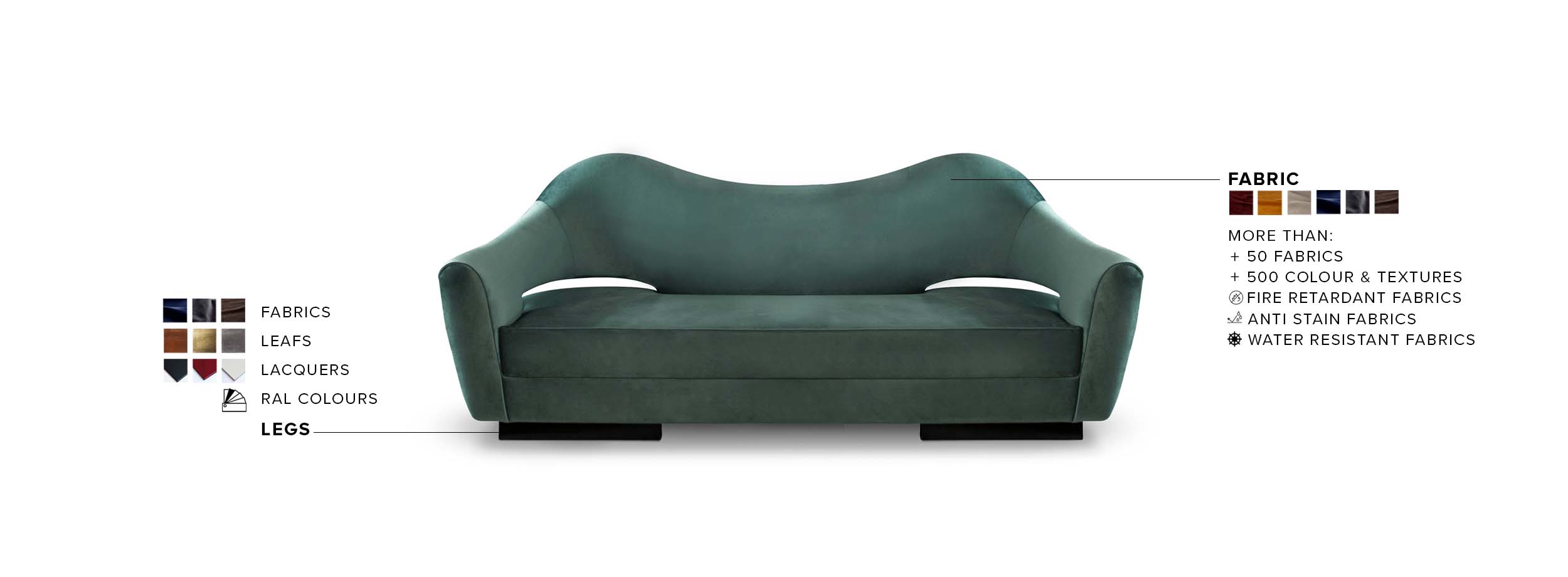 Nau Sofa - with Ash Wood Legs Modern Midcentury Design - Home'Society