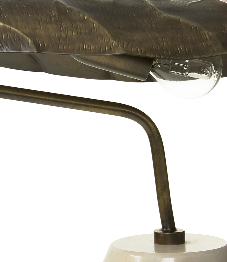 Calla Table Lamp - with Marble Base and With Aged Brass Diffuser - Home'Society