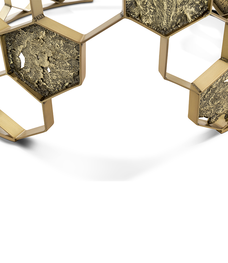 Manuka Coffee Table - In Mate Brass With Bronze Glass Top - Home'Society