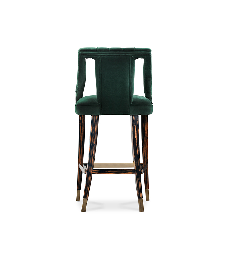 Cayo Bar Chair – High Back Bar Chair in Pine Grove Green Velvet - Home'Society