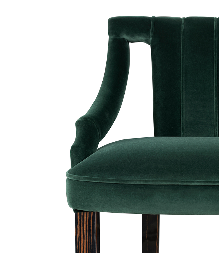 Cayo Bar Chair – High Back Bar Chair in Pine Grove Green Velvet - Home'Society