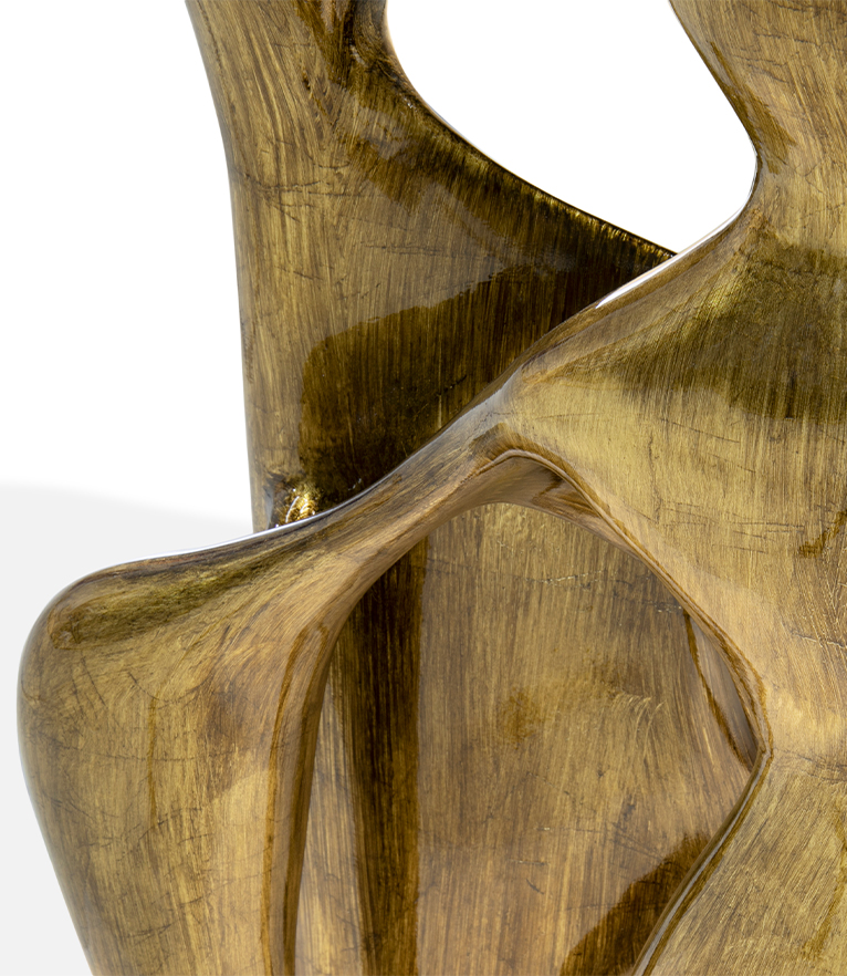 Bastei Console -  Gold Leaf with Glossy Wood Modern Design - Home'Society