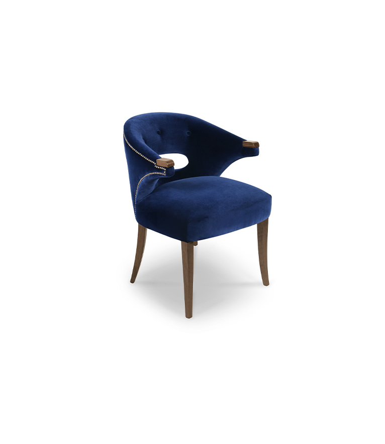 Nanook Dining Chair - Design with Bronze Nails Trim Modern Classic - Home'Society