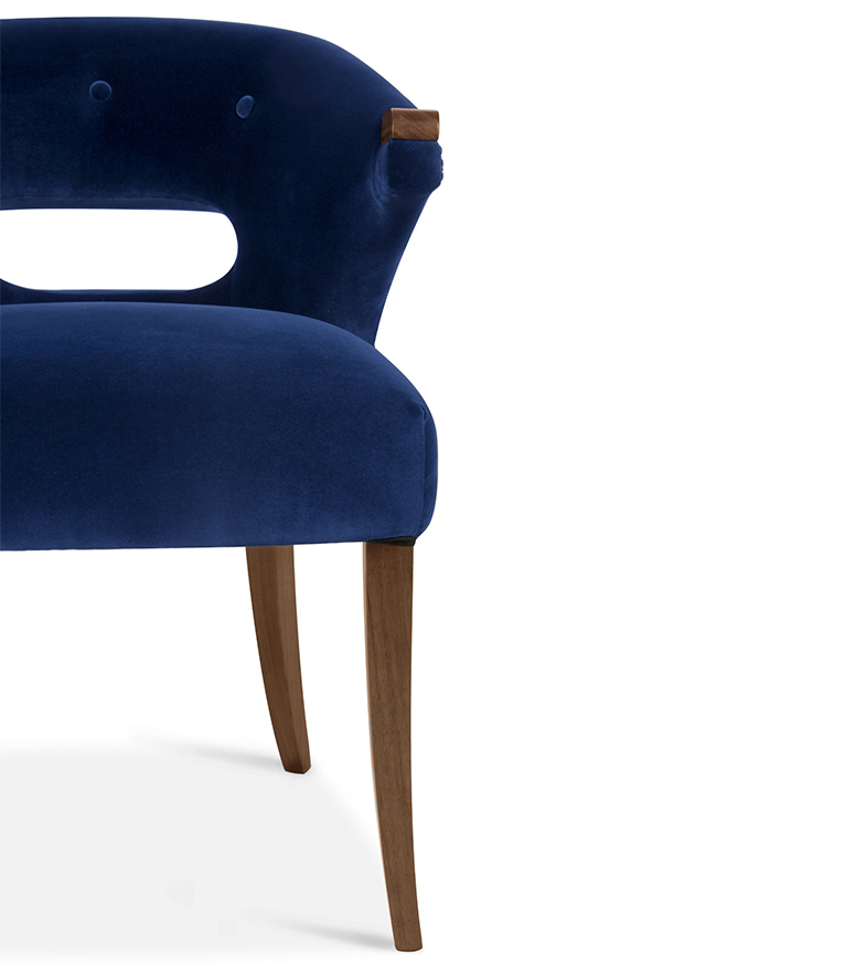 Nanook Dining Chair - Design with Bronze Nails Trim Modern Classic - Home'Society