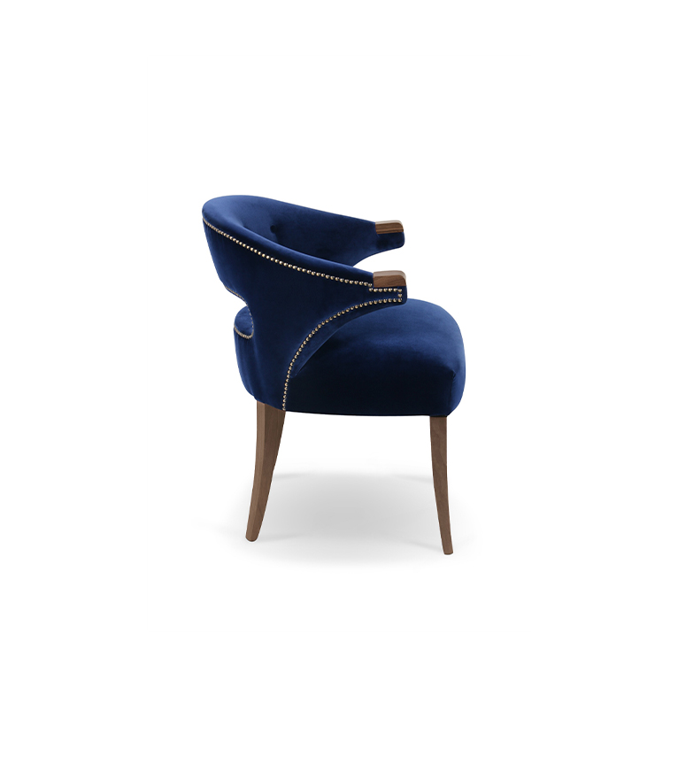 Nanook Dining Chair - Design with Bronze Nails Trim Modern Classic - Home'Society