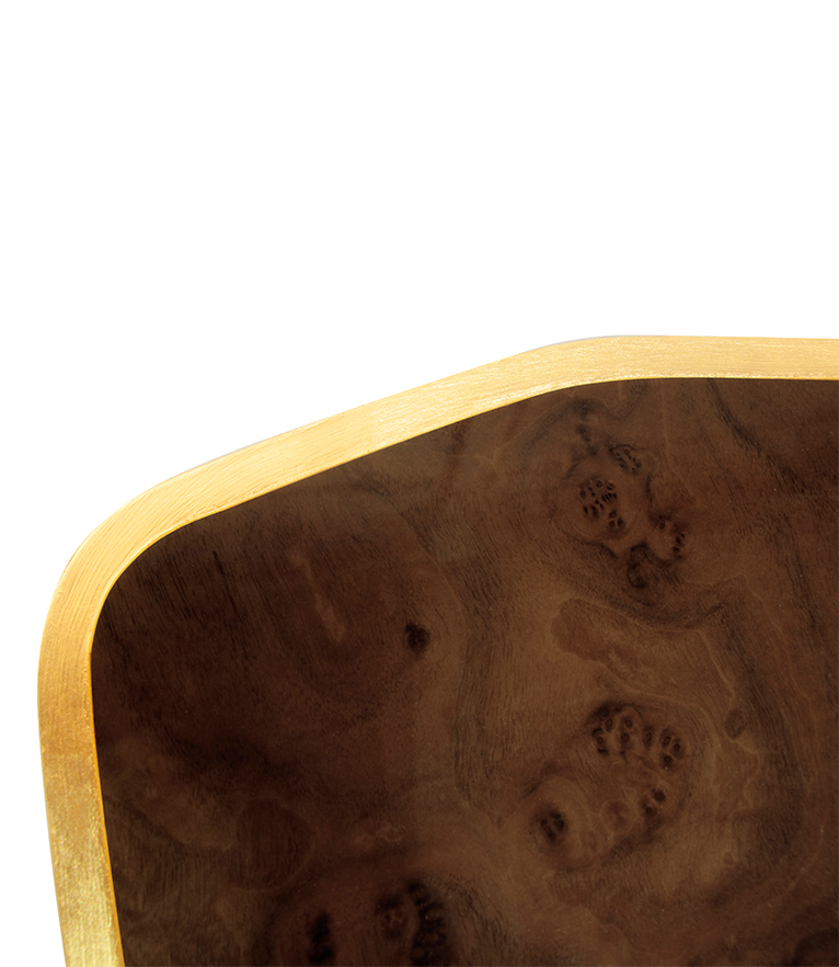 Bastei Console -  Gold Leaf with Glossy Wood Modern Design - Home'Society