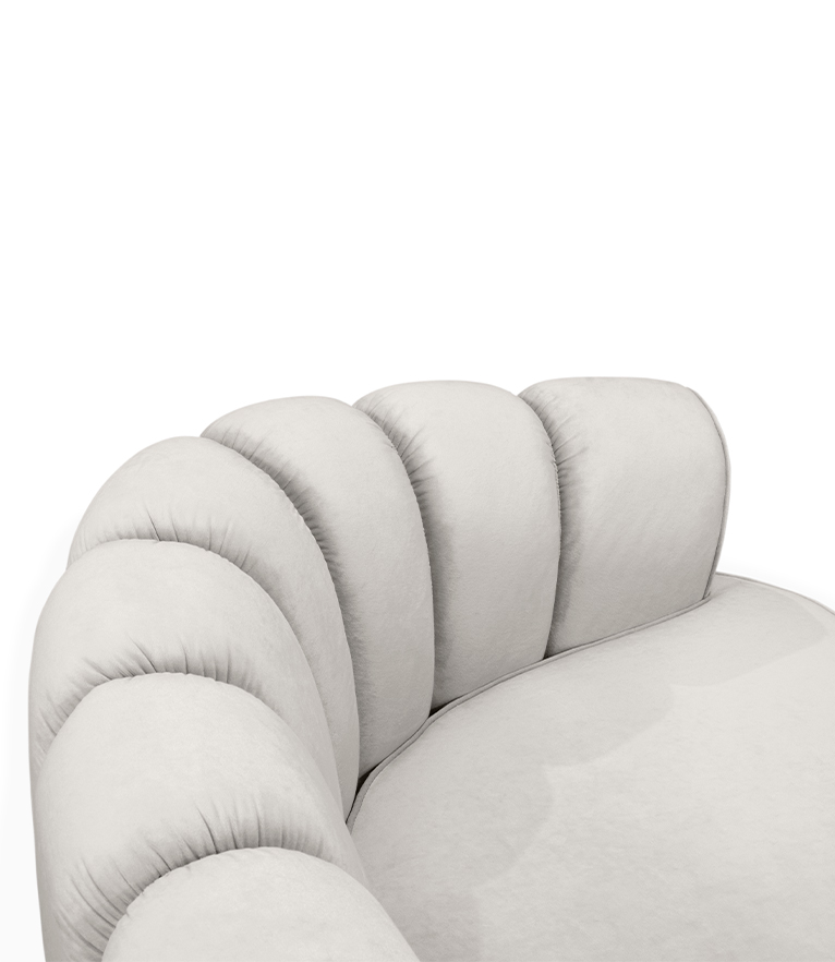 Pearl Round Two Sofa - With A Modern Design Fully Upholstered In Velvet - Home'Society
