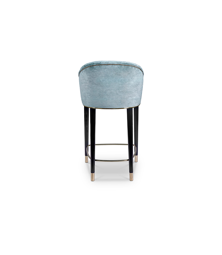 Nuka Counter Stool - Black Lacquer Legs Modern Midcentury - Home'Society