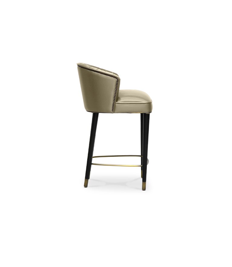 Nuka Counter Stool - Black Lacquer Legs Modern Midcentury - Home'Society