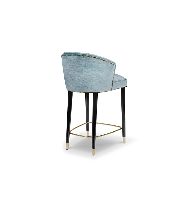 Nuka Counter Stool - Black Lacquer Legs Modern Midcentury - Home'Society