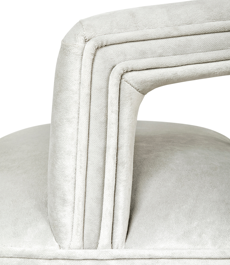 Karoo II Counter Stool - Velvet Upholstered with Brass Details Modern - Home'Society