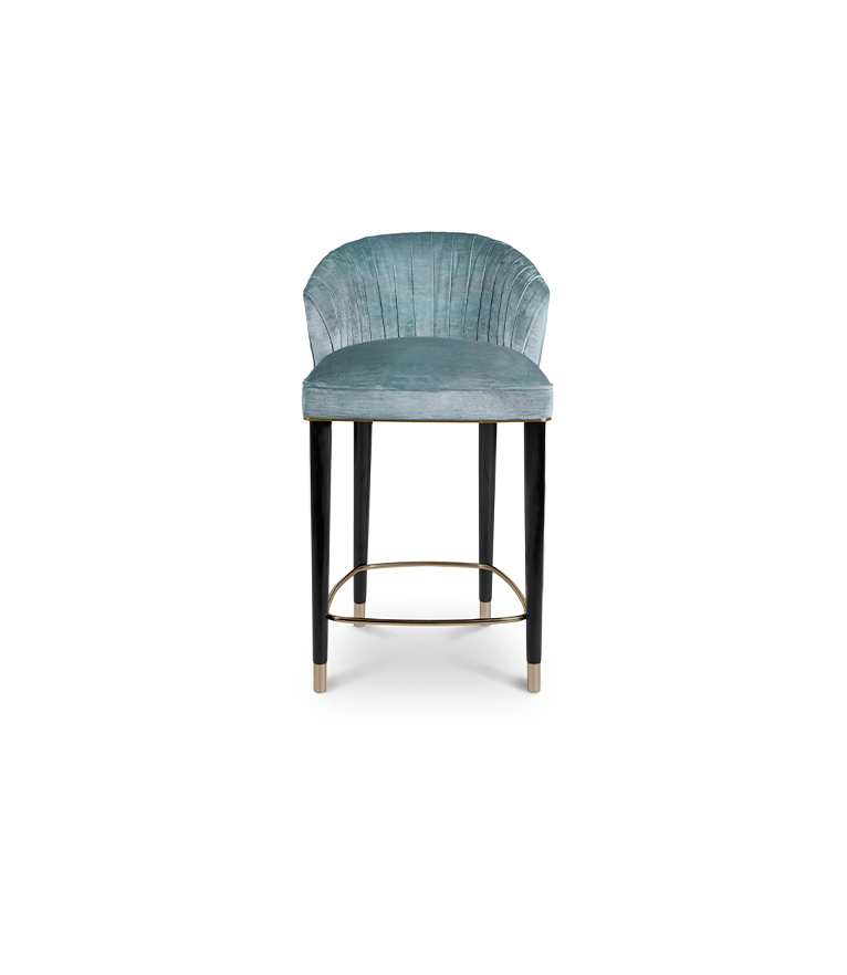 Nuka Counter Stool - Black Lacquer Legs Modern Midcentury - Home'Society
