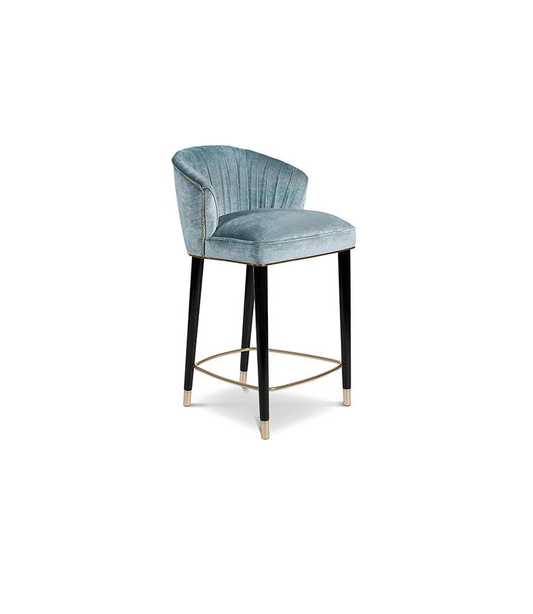 Nuka Counter Stool - Black Lacquer Legs Modern Midcentury - Home'Society