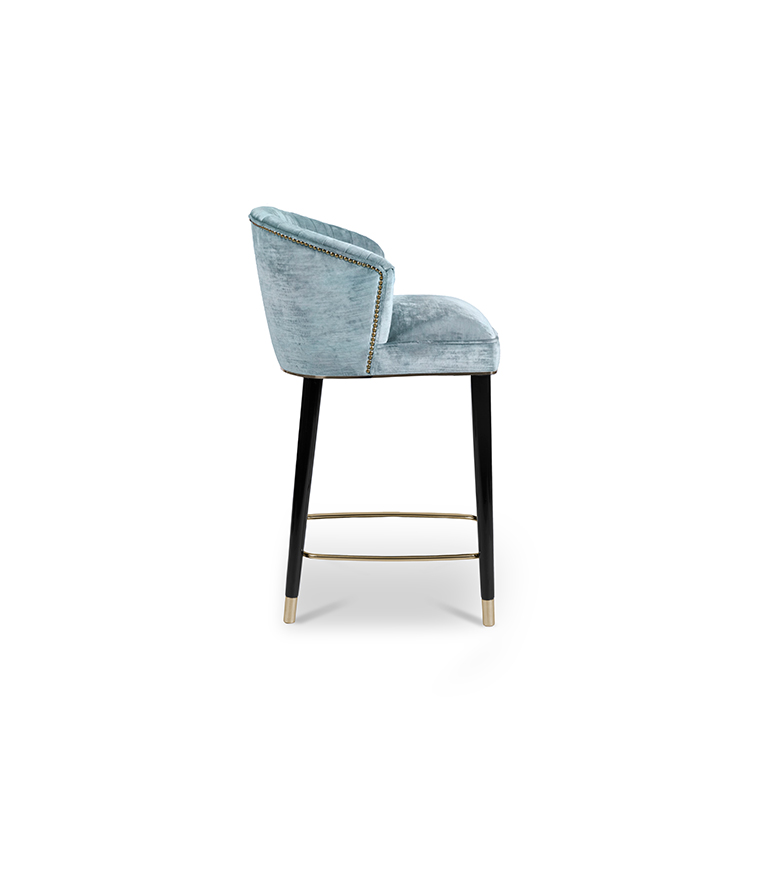 Nuka Counter Stool - Black Lacquer Legs Modern Midcentury - Home'Society