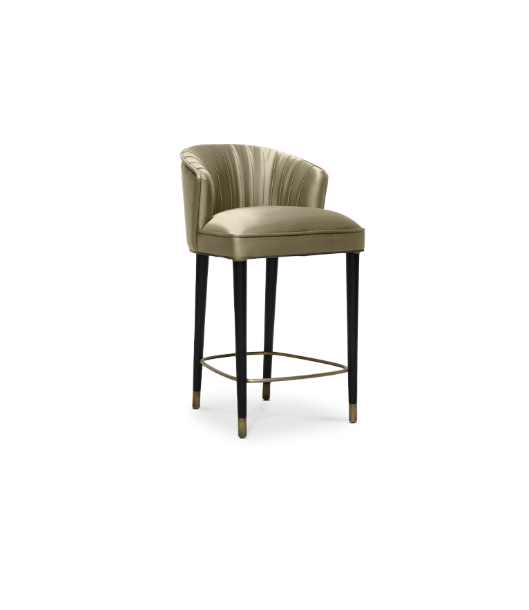 Nuka Counter Stool - Black Lacquer Legs Modern Midcentury - Home'Society