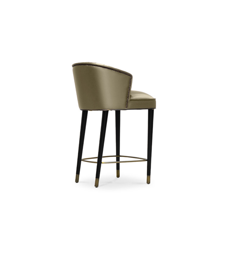 Nuka Counter Stool - Black Lacquer Legs Modern Midcentury - Home'Society