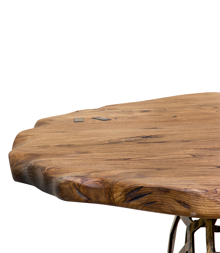 Apis II Dining Table - with Brass Details Modern Midcentury - Home'Society