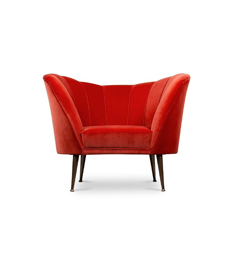 Andes Armchair - with Aged Brass Legs Modern Midcentury - Home'Society