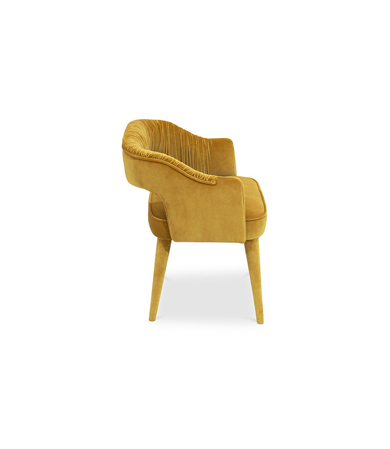 Stola Dining Chair - Upholstered in Velvet with Draped Fabric - Home'Society