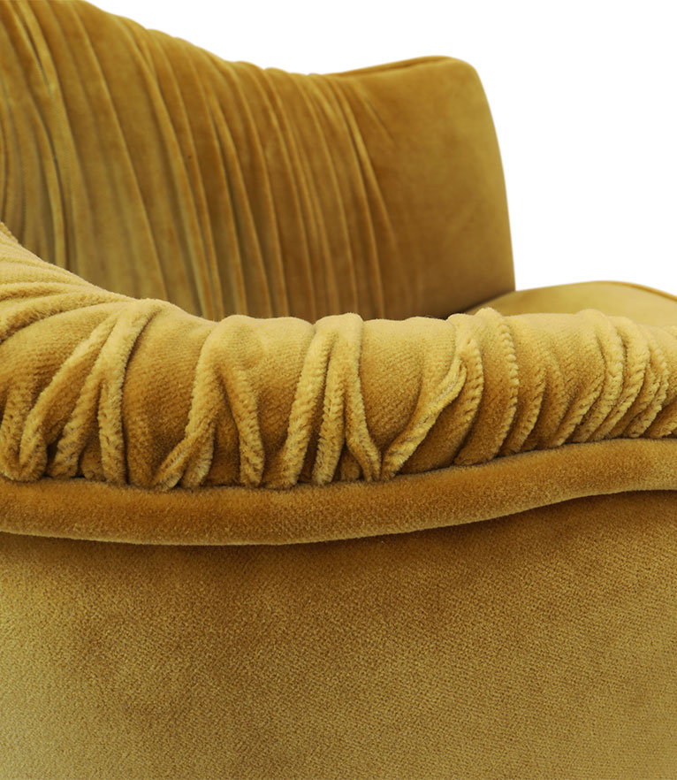 Stola Dining Chair - Upholstered in Velvet with Draped Fabric - Home'Society