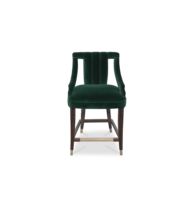 Cayo Counter Stool – High Back Counter Stool in Pine Grove Green Velvet - Home'Society