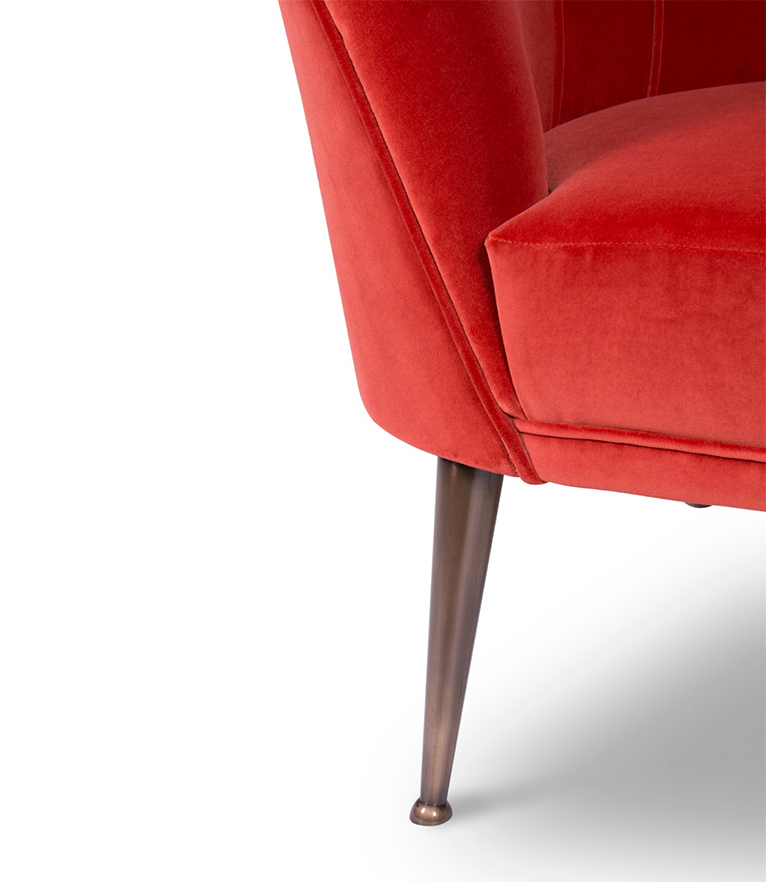 Andes Armchair - with Aged Brass Legs Modern Midcentury - Home'Society