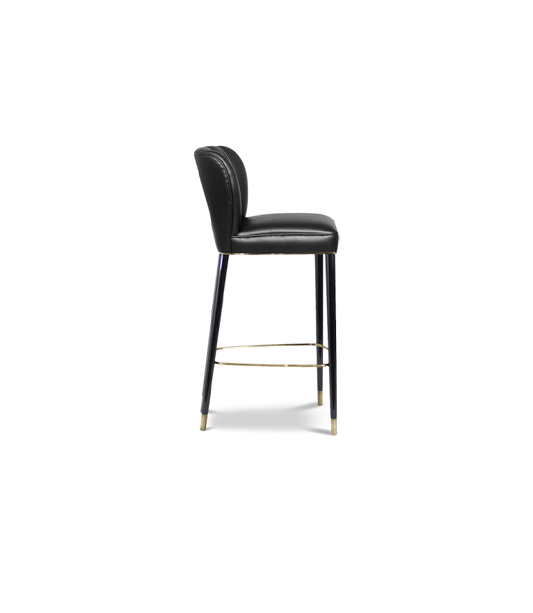 Dalyan Counter Stool - with Black Glossy Lacquer Legs Modern Classic - Home'Society