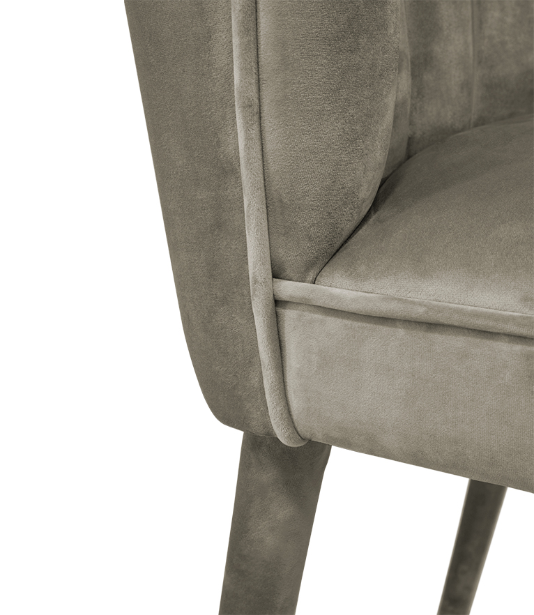 Dalyan Dining Chair - Fully Upholstered Velvet Chair Modern Midcentury - Home'Society