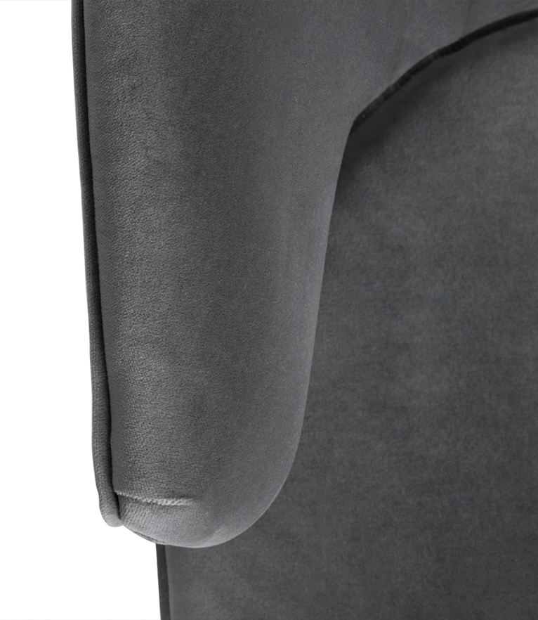 Ibis Armchair - Grey Velvet with Brass Nailhead Trim Modern Design - Home'Society