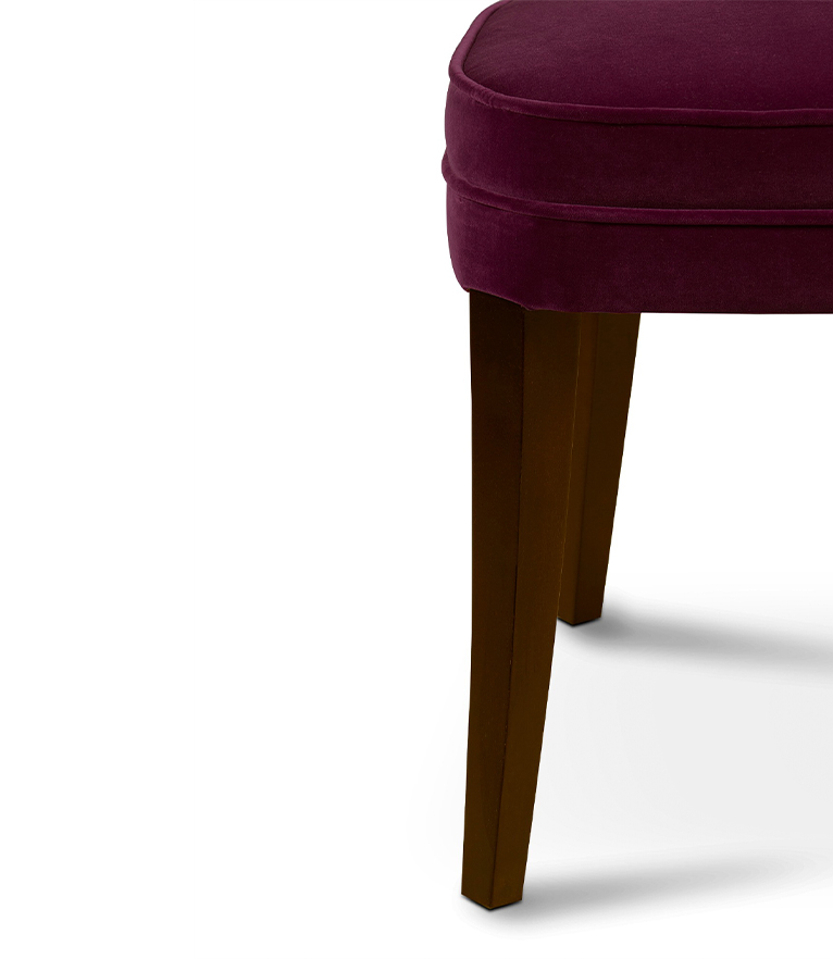 Ibis Dining Chair - Velvet Upholstered with Brass Nailhead Trim - Home'Society