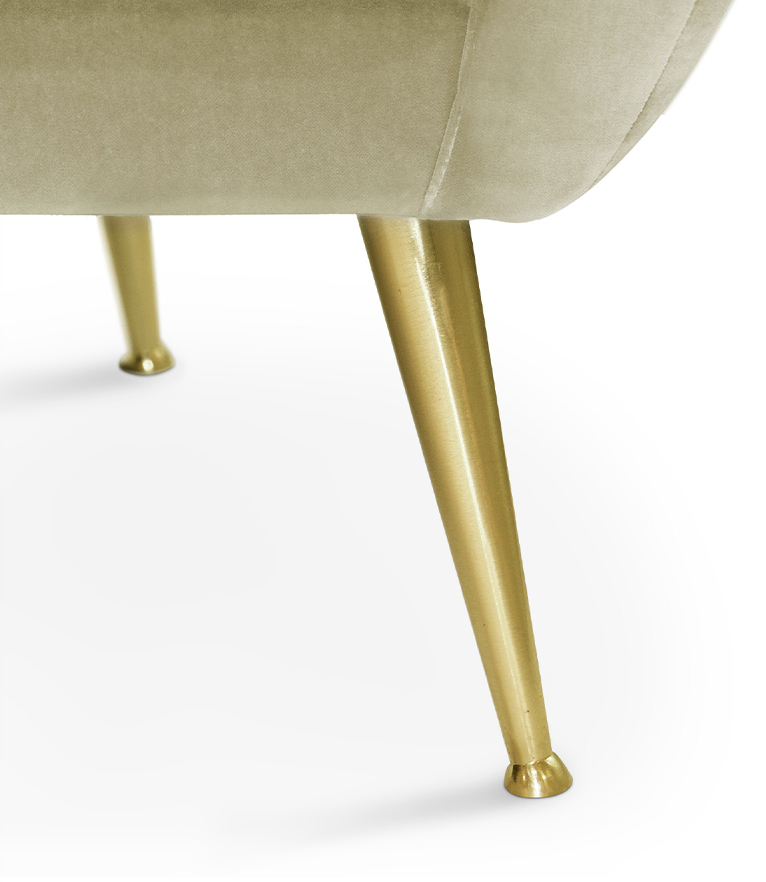 Hermes Sofa - Upholstered In Velvet With Polished Brass Legs - Home'Society