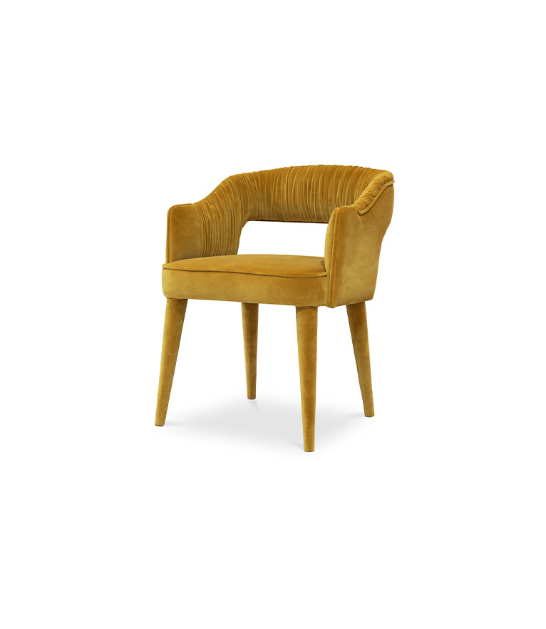 Stola Dining Chair - Upholstered in Velvet with Draped Fabric - Home'Society