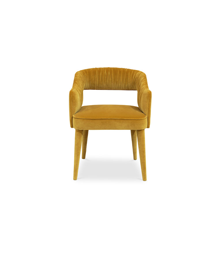 Stola Dining Chair - Upholstered in Velvet with Draped Fabric - Home'Society