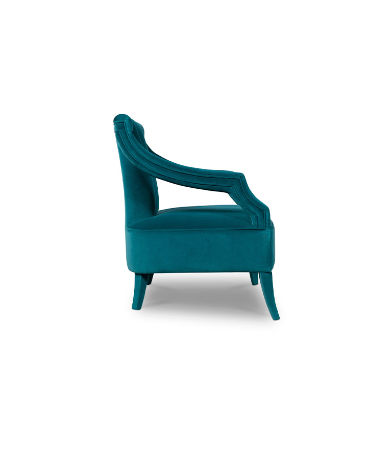 Cayo Armchair – Elegant Accent Chair in Blue Sapphire Cotton Velvet - Home'Society