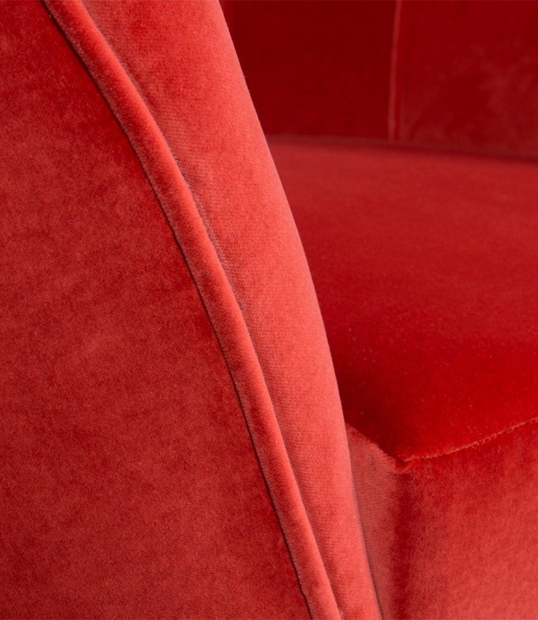 Andes Armchair - with Aged Brass Legs Modern Midcentury - Home'Society