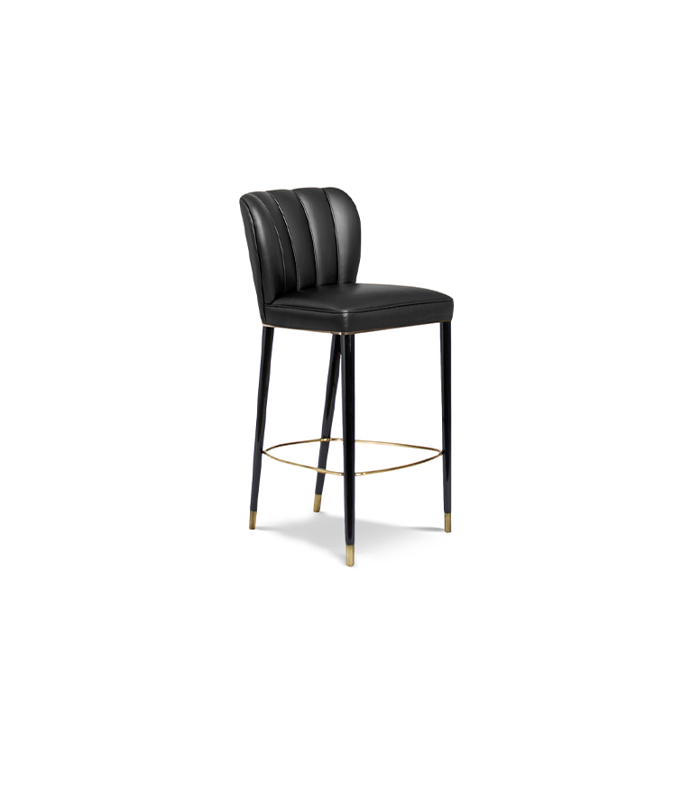 Dalyan Counter Stool - with Black Glossy Lacquer Legs Modern Classic - Home'Society